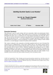 2nd Edition  Gàidhlig (Scottish Gaelic) Local Studies Vol. 04: Iar Thuath Chataibh