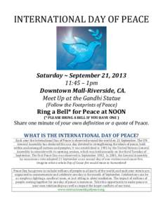 FOR ROSE'S REVISIONS OF INTERNATIONAL DAY OF PEACE 2013