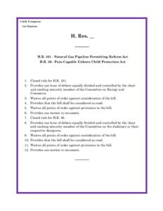 114th Congress 1st Session H. Res. __  H.R[removed]Natural Gas Pipeline Permitting Reform Act