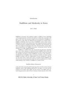 Introduction  Buddhism and Modernity in Korea