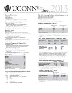 fact sheet Campus Information Founded 1881 Main Campus: Storrs