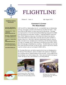 FLIGHTLINE SouthEast Section Newsletter Governor: Judy Bowser [removed]