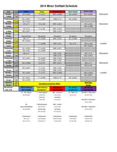 2014 Minor Softball Schedule Date Time  Wilton