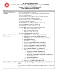   The	
  University	
  of	
  Hawai‘i	
  at	
  Hilo	
   College	
  of	
  Agriculture,	
  Forestry,	
  and	
  Natural	
  Resource	
  Management	
  (CAFNRM)	
   Program	
  Sheet	
  2013-­2014	
   Bache