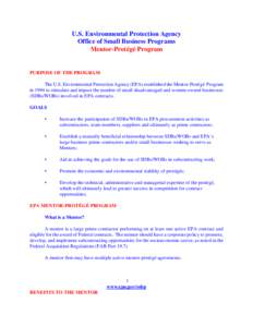 US EPA: OSBP: Mentor-Protégé Program