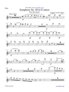 Sheet Music from www.mfiles.co.uk  Flute Symphony No. 40 in G minor First Movement