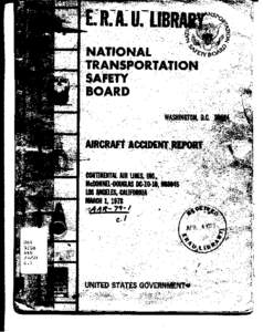 . NTSB-AAR-79-1 Report No. . Title and Subtitle TECHNICAL REPORT DOCUMENTATION PAGE 2.Government Accession No.