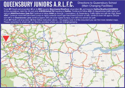 A647 road / M606 motorway / Halifax /  West Yorkshire / A64 road / Queensbury / Yorkshire / Transport in Leeds / Counties of England