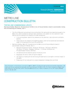 Microsoft Word - Metro Line_Bulletin_Testing Update_March 21_2014.docx