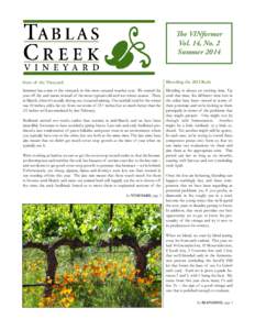 The VINformer Vol. 14, No. 2 Summer 2014 State of the Vineyard