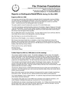 Microsoft Word - Reports on Earthquake Relief Efforts.doc