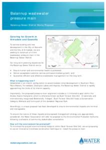 Balannup wastewater pressure main Balannup Sewer District Works Proposal Catering for Growth in Armadale and Gosnells