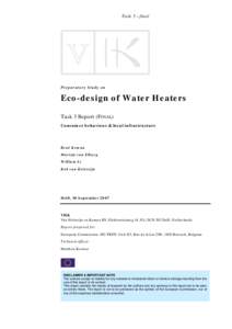 Task 3 –final  Preparatory Study on Eco-design of Water Heaters Task 3 Report (FINAL)