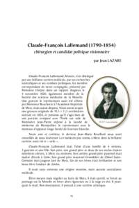 Claude-François Lallemand[removed]chirurgien et candidat politique visionnaire par Jean LAZARE