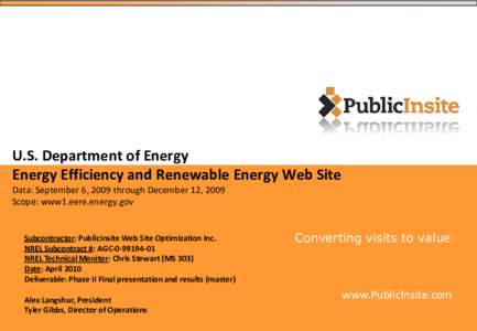 Energy policy in the United States / Office of Energy Efficiency and Renewable Energy / National Renewable Energy Laboratory / EER / Energy / Energy in the United States / Presidency of Barack Obama / Climate change policy in the United States