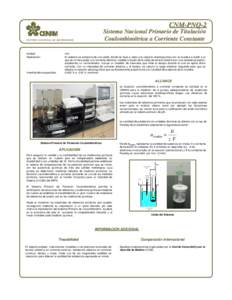 CNM-PNQ-2 Sistema Nacional Primario de Titulación Coulombimétrica a Corriente Constante CENTRO NACIONAL DE METROLOGÍA