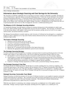 Information about business efficiency, strategic sourcing and cost-reduction initiatives at UC -- DRAFT