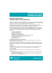 Hinchinbrook Plan of Management[removed]INFORMATION SHEET AIRCRAFT OPERATORS (RECREATIONAL AND COMMERCIAL) The Great Barrier Reef Marine Park Authority (GBRMPA) released the Hinchinbrook Plan of Management 2004