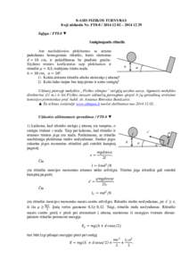 8-ASIS FIZIKOS TURNYRAS 8-oji užduotis Nr. FT8 – Sąlyga / FT8-8 ▼ Smūgiuojantis ritinėlis  Ant nuožulniosios plokštumos su atrama