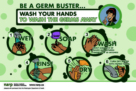 BE A GERM BUSTER... WASH YOUR HANDS TO WASH THE GERMS AWAY Wet