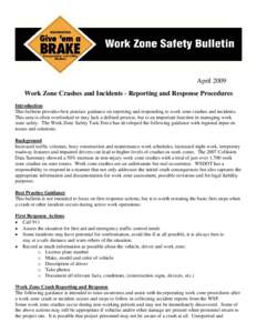 Microsoft Word - Work Zone Safety Bulletin - Work Zone Incident Procedures.doc