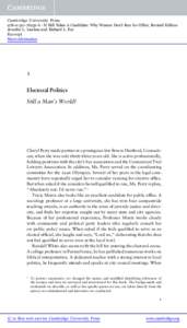 Cambridge University Press[removed]6 - It Still Takes A Candidate: Why Women Don’t Run for Office, Revised Edition Jennifer L. Lawless and Richard L. Fox Excerpt More information