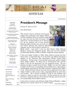 NOTICIAS April Newsletter President’s Message  OFFICERS
