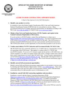 Government procurement in the United States / United States administrative law / Central Contractor Registration / Federal Acquisition Regulation / General Services Administration / IUID / United States Department of Defense / Government / Government of the United States