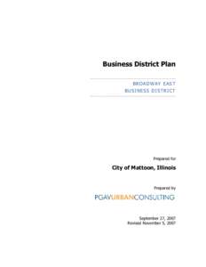 Business District Plan ……………………………….…………………………………. BROADWAY EAST BUSINESS DISTRICT …………………..………………………………………………