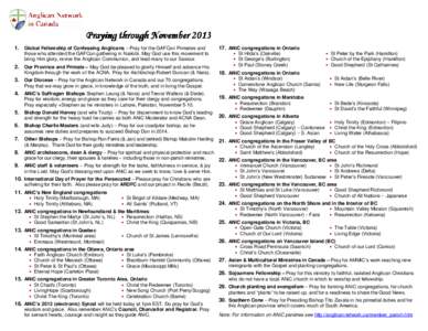 Christianity / Protestantism / Anglican Network in Canada / Anglican Church in North America / Robert Duncan / Christianity in Canada / Anglican realignment / Anglicanism