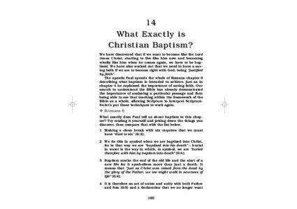 14 What Exactly is Christian Baptism?