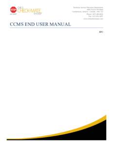 CCMS END USER MANUAL EP2 Contents 1 - EP2 .................................................................................................................................................................................