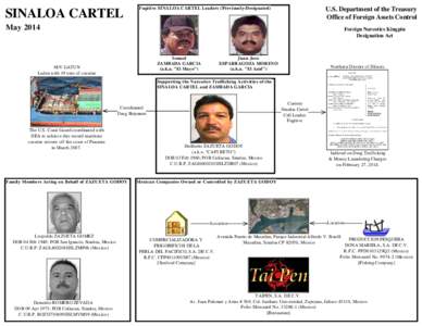 SINALOA CARTEL  Fugitive SINALOA CARTEL Leaders (Previously-Designated) U.S. Department of the Treasury Office of Foreign Assets Control