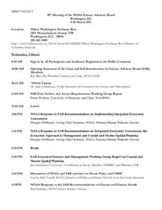 DRAFT[removed]40th Meeting of the NOAA Science Advisory Board Washington DC 9-10 March 2011