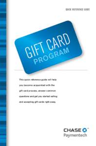 Chase Paymentech Gift Card Quick Reference Guide