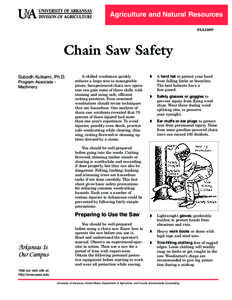 Agriculture and Natural Resources FSA1009 Chain Saw Safety