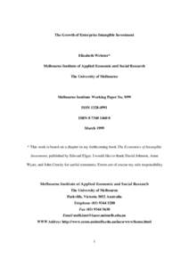 Finance / National accounts / Financial accounting / Intellectual property law / Valuation / Gross fixed capital formation / Intangible asset / Asset / Balance sheet / Microeconomics / Economics / Capital