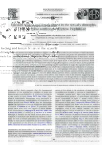 ANIMAL BEHAVIOUR, 2005, 69, 489–497 doi:[removed]j.anbehav[removed]Ejaculate feeding and female ﬁtness in the sexually dimorphic ﬂy Prochyliza xanthostoma (Diptera: Piophilidae) RUSSELL B ONDUR IANSKY, JILL WHEE