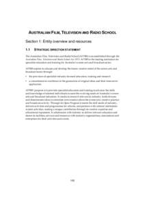 Portfolio budget statements - AUSTRALIAN FILM, TELEVISION AND RADIO SCHOOL