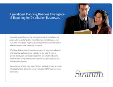 Silvon Stratum: Operational Planning and Business Intelligence Software for Distributors