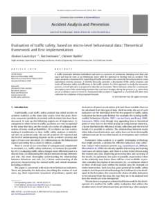 Evaluation of traffic safety, based on micro-level behavioural data: Theoretical framework and first implementation