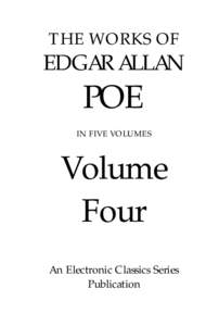 THE WORKS OF  EDGAR ALLAN POE IN FIVE VOLUMES