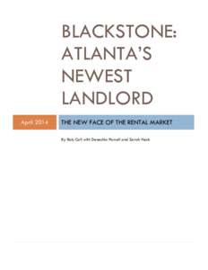 BLACKSTONE: ATLANTA’S NEWEST LANDLORD