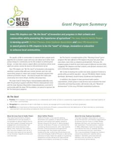 BE THE  Grant Program Summary DuPont Pioneer | Iowa Food & Family Project