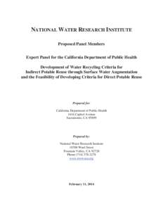 National Water Research Institute / California Department of Public Health / Reclaimed water / Environment / Sustainability / Water