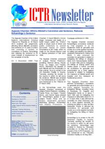 ICTR Newsletter Published by the Communication Cluster—ERSPS, Immediate Office of the Registrar United Nations International Criminal Tribunal for Rwanda March 2010