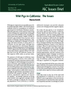 University of California  Agricultural Issues Center AIC Issues Brief