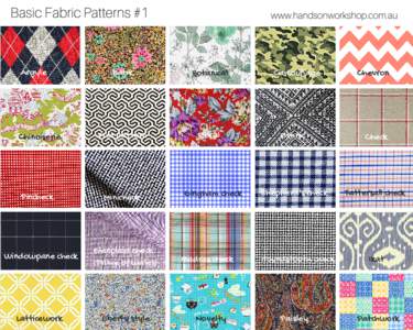 Basic Fabric Patterns #1  Argyle www.handsonworkshop.com.au