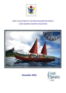         JOINT EVALUATION OF THE PARIS DECLARATION PHASE 2  COOK ISLANDS COUNTRY EVALUATION 