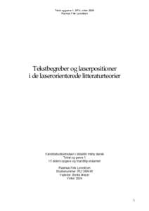 Tekst og genre 1, DPU, vinter 2004 Rasmus Fink Lorentzen